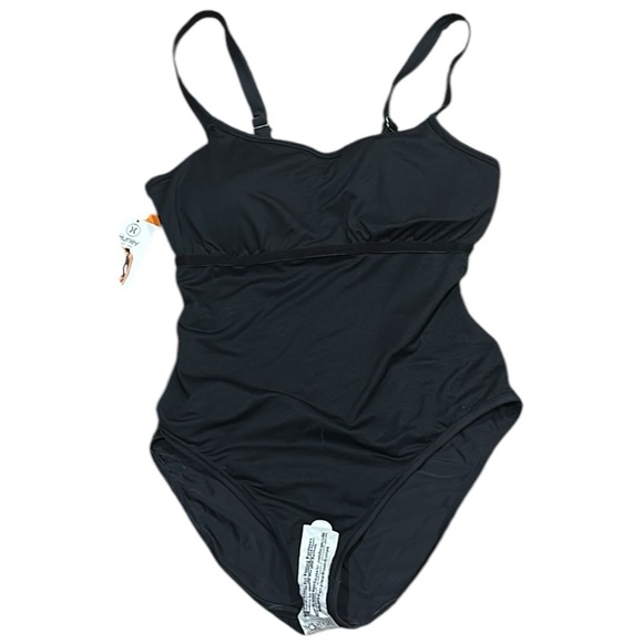 Hurley Women’s UPF 50+ Black One Piece Swimsuit XXL NWT Beach Travel Spring - Picture 5 of 11